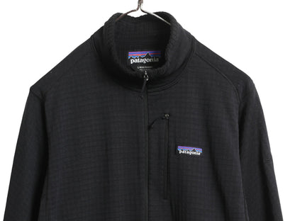  パタゴニア R1 プルオーバー メンズ L 古着 19年製 アウトドア レギュレーター ストレッチ 裏 フリース ハーフジップ ロンT ハイネック 黒