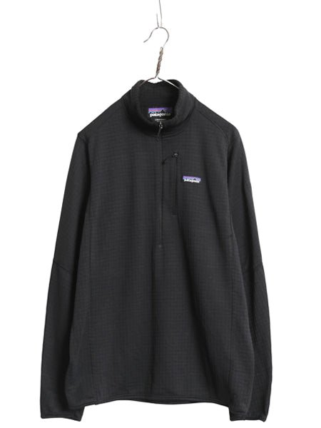  パタゴニア R1 プルオーバー メンズ L 古着 19年製 アウトドア レギュレーター ストレッチ 裏 フリース ハーフジップ ロンT ハイネック 黒