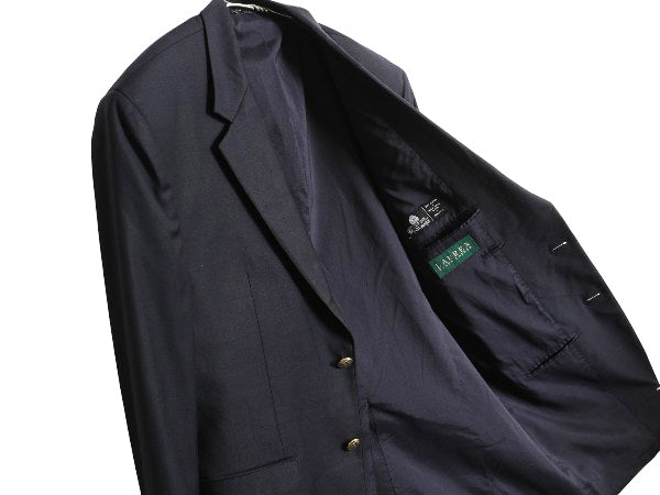 ローレン ラルフローレン テーラード ジャケット メンズ M 程/ ポロ スーツ 紺ブレ ブレザー サマー ウール 金ボタン きれいめ トラッド 紺