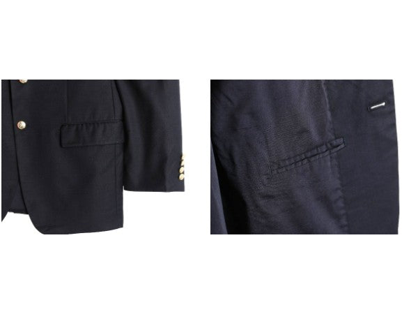 ローレン ラルフローレン テーラード ジャケット メンズ M 程/ ポロ スーツ 紺ブレ ブレザー サマー ウール 金ボタン きれいめ トラッド 紺