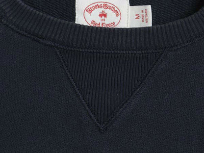 ブルックスブラザーズ プリント スウェット メンズ レディース M / 古着 トレーナー 前V クルーネック コットン 裏起毛なし 薄手 ネイビー 