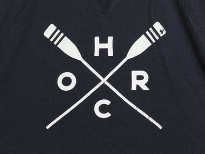 ブルックスブラザーズ プリント スウェット メンズ レディース M / 古着 トレーナー 前V クルーネック コットン 裏起毛なし 薄手 ネイビー 