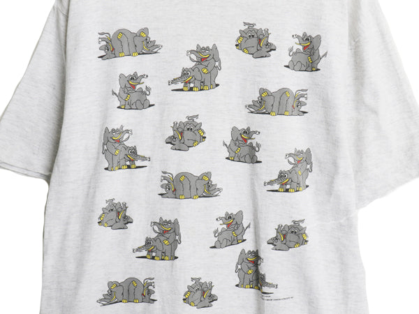 90s USA製 ゾウ 四十八手 両面 プリント 半袖 Tシャツ メンズ L / オールド イラスト アート アニマル エロ キャラクター シングルステッチ