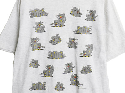 90s USA製 ゾウ 四十八手 両面 プリント 半袖 Tシャツ メンズ L / オールド イラスト アート アニマル エロ キャラクター シングルステッチ