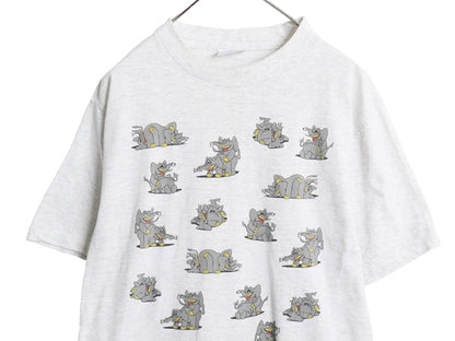 90s USA製 ゾウ 四十八手 両面 プリント 半袖 Tシャツ メンズ L / オールド イラスト アート アニマル エロ キャラクター シングルステッチ