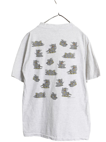 90s USA製 ゾウ 四十八手 両面 プリント 半袖 Tシャツ メンズ L / オールド イラスト アート アニマル エロ キャラクター シングルステッチ