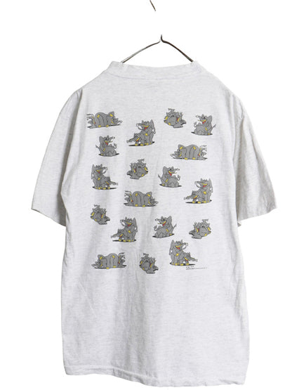 90s USA製 ゾウ 四十八手 両面 プリント 半袖 Tシャツ メンズ L / オールド イラスト アート アニマル エロ キャラクター シングルステッチ