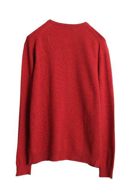 90s スコットランド製 バーバリー ニット カーディガン レディース L 古着 オールド 前開き 羽織りラム ウール 長袖ニット 無地 ハイゲージ