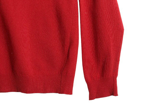 90s スコットランド製 バーバリー ニット カーディガン レディース L 古着 オールド 前開き 羽織りラム ウール 長袖ニット 無地 ハイゲージ