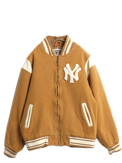 ミッチェルアンドネス ヤンキース ウール スタジャン メンズ 2XL / MLB オフィシャル アワード ジャケット 中綿 キルティング 大きいサイズ