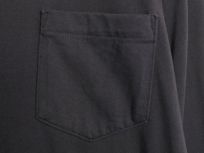 90s USA製 ランズエンド ポケット付き 無地 長袖 Tシャツ メンズ XL / オールド ロンT ロングスリーブ ポケT カットソー 大きいサイズ 黒