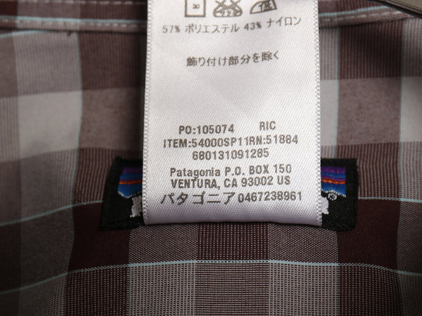 パタゴニア エル レイ シャツ メンズ M 11年製 アウトドア 半袖シャツ チェック ナイロン ポリ マルチカラー ゆったり カジュアル シンプル