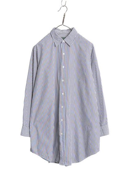 00s ローレン ラルフローレン ストライプ シャツ ワンピース レディース S オールド ポロ 長袖シャツ コットン チュニック ひざ丈 グランパ
