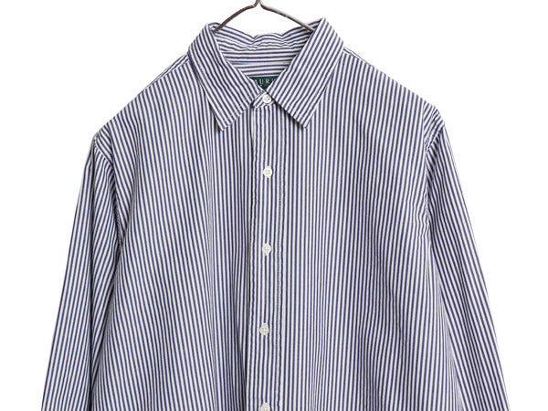 00s ローレン ラルフローレン ストライプ シャツ ワンピース レディース S オールド ポロ 長袖シャツ コットン チュニック ひざ丈 グランパ