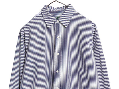 00s ローレン ラルフローレン ストライプ シャツ ワンピース レディース S オールド ポロ 長袖シャツ コットン チュニック ひざ丈 グランパ