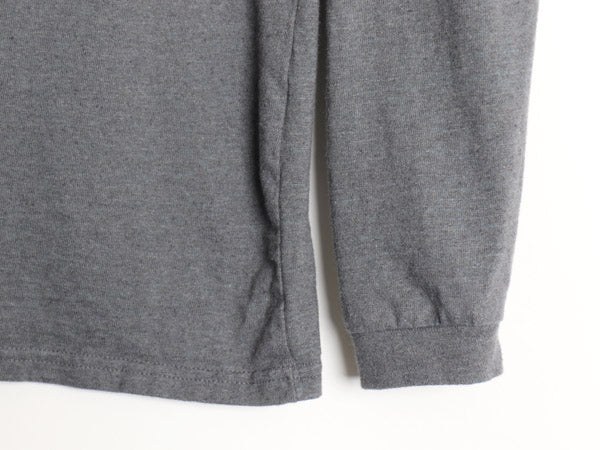 パタゴニア 両面 プリント 長袖 Tシャツ レディース S アウトドア ロンT ロングスリーブ P6 バックプリント ボックスロゴ カットソー 濃灰