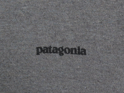 パタゴニア 両面 プリント 長袖 Tシャツ レディース S アウトドア ロンT ロングスリーブ P6 バックプリント ボックスロゴ カットソー 濃灰
