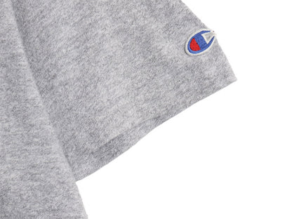 80s USA製 チャンピオン スクリプト ロゴ プリント 半袖 Tシャツ メンズ L ヴィンテージ 88 12 シングルステッチ 目付き ワンポイント 杢灰