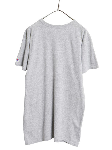 80s USA製 チャンピオン スクリプト ロゴ プリント 半袖 Tシャツ メンズ L ヴィンテージ 88 12 シングルステッチ 目付き ワンポイント 杢灰