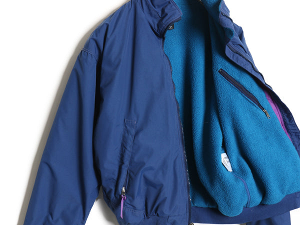 90s USA製 ★ パタゴニア シェルド シンチラ ジャケット レディース M メンズ S / 91年製 古着 オールド ナイロン 裏 フリース ブルゾン 青