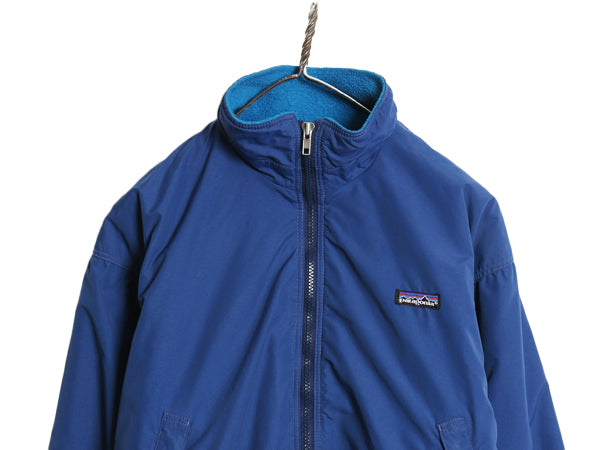 90s USA製 ★ パタゴニア シェルド シンチラ ジャケット レディース M メンズ S / 91年製 古着 オールド ナイロン 裏 フリース ブルゾン 青