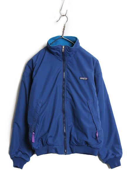 90s USA製 ★ パタゴニア シェルド シンチラ ジャケット レディース M メンズ S / 91年製 古着 オールド ナイロン 裏 フリース ブルゾン 青