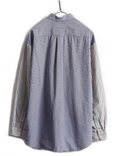 90s ■ トミーヒルフィガー クレイジー 切替 長袖 ボタンダウン シャツ ( メンズ L ) 古着 90年代 オールド TOMMY HILFIGER 長袖シャツ