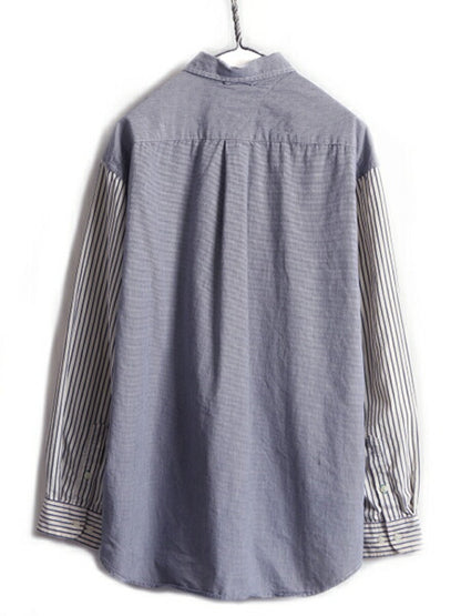 90s ■ トミーヒルフィガー クレイジー 切替 長袖 ボタンダウン シャツ ( メンズ L ) 古着 90年代 オールド TOMMY HILFIGER 長袖シャツ