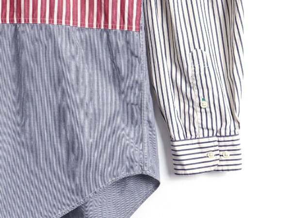 90s ■ トミーヒルフィガー クレイジー 切替 長袖 ボタンダウン シャツ ( メンズ L ) 古着 90年代 オールド TOMMY HILFIGER 長袖シャツ