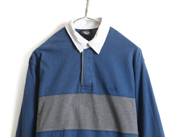 00s ■ DOCKERS リーバイス 2トーン 切替 長袖 ラガーシャツ ( メンズ M ) 古着 ドッカーズ LEVIS 00年代 オールド 長袖シャツ ラグビー