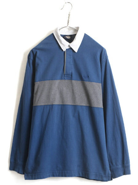 00s ■ DOCKERS リーバイス 2トーン 切替 長袖 ラガーシャツ ( メンズ M ) 古着 ドッカーズ LEVIS 00年代 オールド 長袖シャツ ラグビー