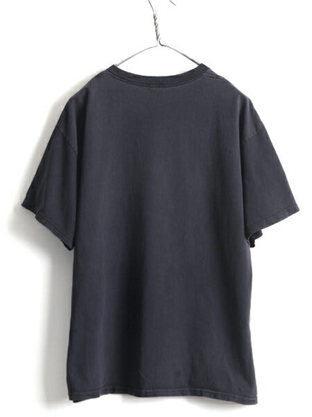 00s オールド ■ ドラゴン プリント 半袖 Tシャツ ( メンズ L 程) 古着 00年代 プリントT キャラクター リキッドブルー 龍 半袖Tシャツ 黒