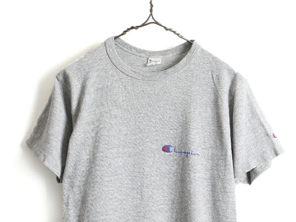 80s USA製 ビンテージ ■ チャンピオン 88 12 半袖 Tシャツ ( メンズ M ) 古着 80年代 Champion 霜降り 杢 灰 杢灰 トリコ ワンポイント
