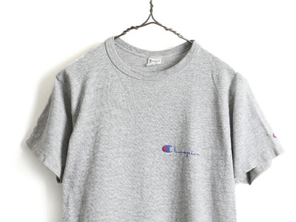 80s USA製 ビンテージ ■ チャンピオン 88 12 半袖 Tシャツ ( メンズ M ) 古着 80年代 Champion 霜降り 杢 灰 杢灰 トリコ ワンポイント