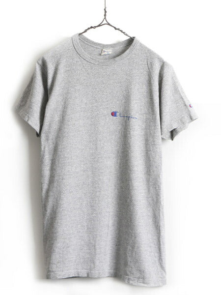 80s USA製 ビンテージ ■ チャンピオン 88 12 半袖 Tシャツ ( メンズ M ) 古着 80年代 Champion 霜降り 杢 灰 杢灰 トリコ ワンポイント