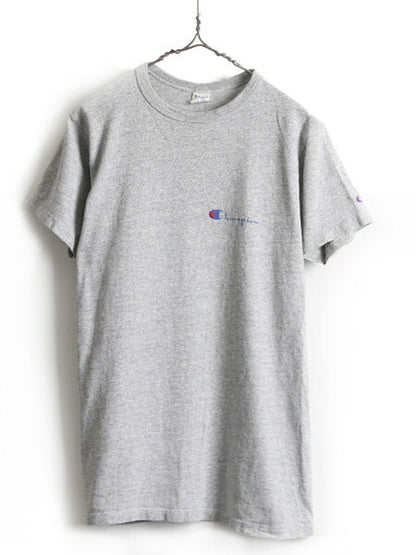 80s USA製 ビンテージ ■ チャンピオン 88 12 半袖 Tシャツ ( メンズ M ) 古着 80年代 Champion 霜降り 杢 灰 杢灰 トリコ ワンポイント