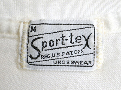 60s ビンテージ ■ Sport tex Vネック 半袖 Tシャツ ( M メンズ S 程) 古着 60年代 シングルステッチ 無地 白 ホワイト アンダーウェア 白T