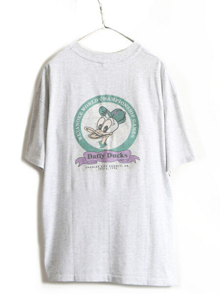 90s USA製 大きいサイズ XL ■ ハンティング キャラクター 両面 プリント 半袖 Tシャツ ( メンズ ) 古着 90年代 オールド プリントTシャツ