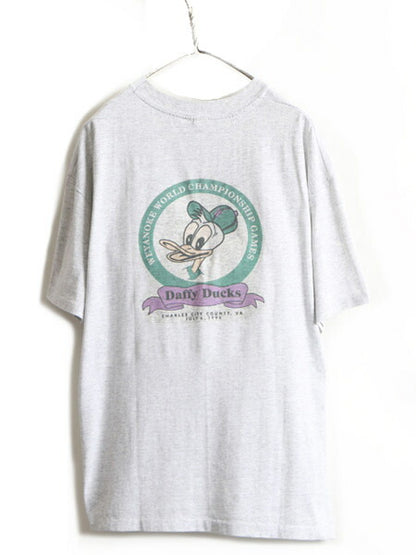 90s USA製 大きいサイズ XL ■ ハンティング キャラクター 両面 プリント 半袖 Tシャツ ( メンズ ) 古着 90年代 オールド プリントTシャツ