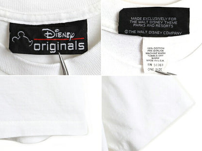 90s USA製 ■ ディズニー オフィシャル グーフィー 大判 プリント 半袖 Tシャツ ( メンズ レディース M 程) 古着 90年代 キャラクター 白