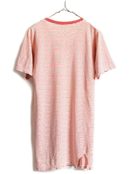 70s USA製 ■ チャンピオン 染込み プリント ボーダー 半袖 Tシャツ ( M メンズ S 程) 古着 70年代 Champion バータグ スリーピング ウェア