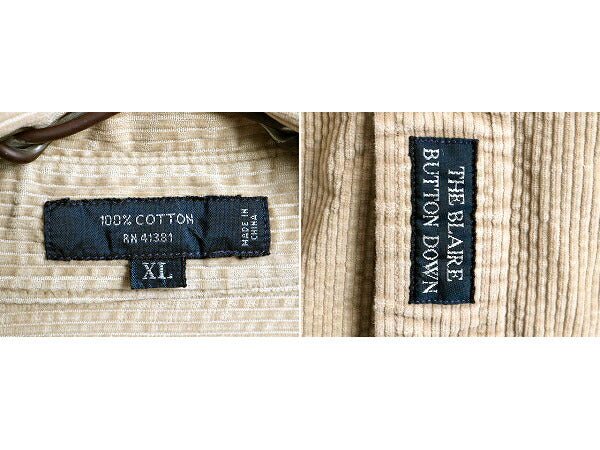 大きいサイズ XL ■ ラルフローレン ポニー刺繍 コーデュロイ 長袖 ボタンダウン シャツ ( メンズ ) 古着 POLO ポロ 長袖シャツ 太畝 細畝