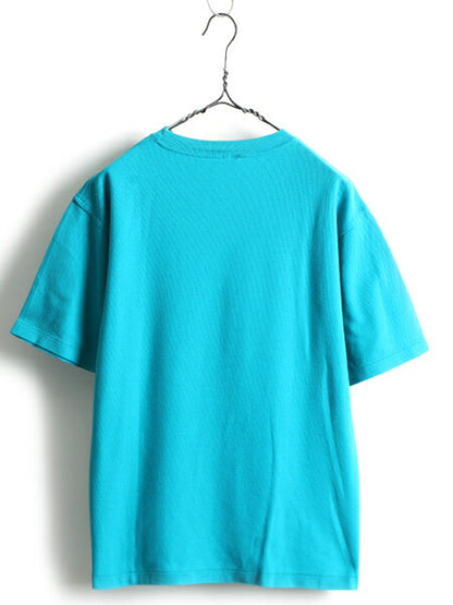 90s オールド ■ エルエルビーン 無地 鹿の子 半袖 Tシャツ メンズ M 程/ 古着 90年代 LLBEAN LLビーン DOUBLE L SHIRT ターコイズ ブルー