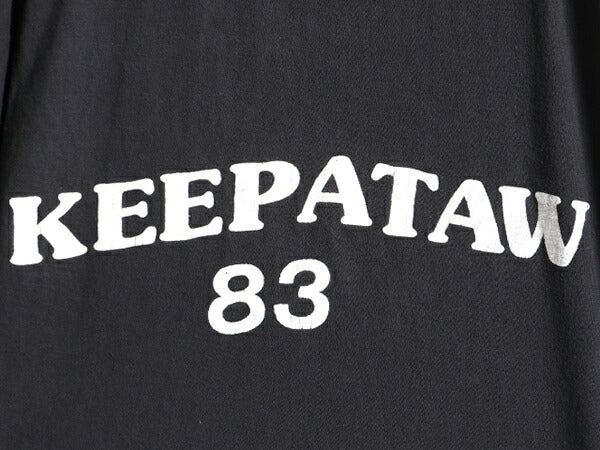 パキ綿 80s 人気 モノトーン ■ 両面 プリント 半袖 Tシャツ ( L メンズ S 程) 古着 80年代 ビンテージ 半袖Tシャツ プリントT コットン 黒