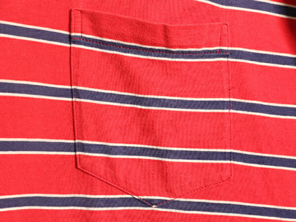 90s ビッグポロ ■ POLO ポロ ラルフローレン ボーダー 半袖 ポロシャツ ( メンズ L ) 古着 90年代 ポケット付き ワンポイント 半袖シャツ