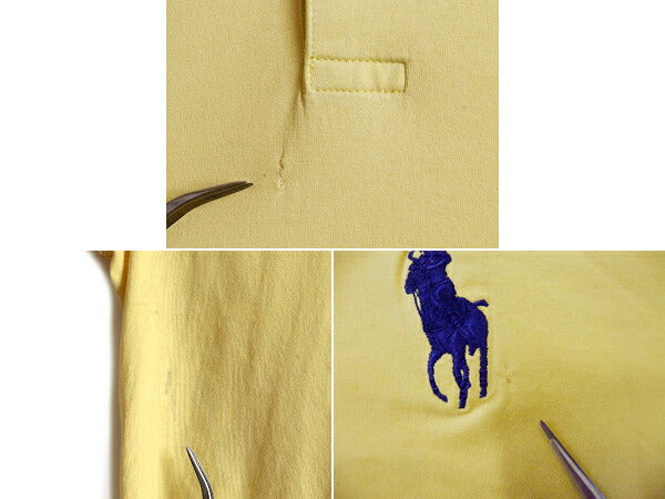 ミドルポニー 90s 高級 ペルー製 ピマコットン ■ POLO GOLF ラルフローレン 半袖 ポロシャツ ( メンズ L ) 古着 ポロ ゴルフ 半袖シャツ