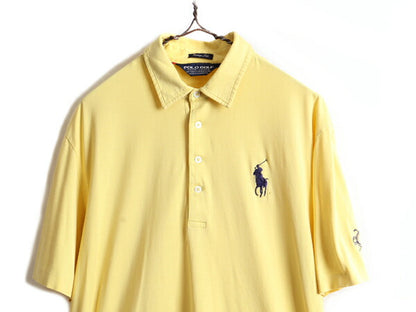 ミドルポニー 90s 高級 ペルー製 ピマコットン ■ POLO GOLF ラルフローレン 半袖 ポロシャツ ( メンズ L ) 古着 ポロ ゴルフ 半袖シャツ