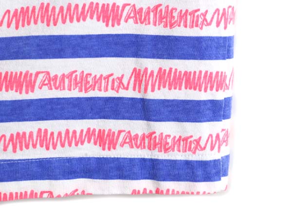 デッドストック 90s 希少サイズ S ■ 総柄 ボーダー 半袖 Tシャツ 新品 メンズ レディース / 90年代 オールド ボーダーT シングルステッチ