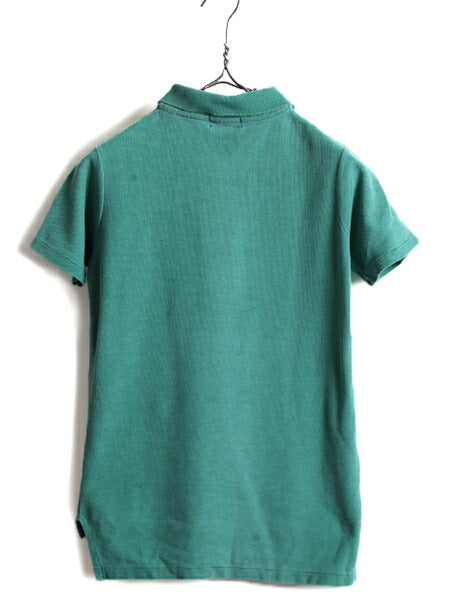 80s ビンテージ ■ LLBEAN 鹿の子 半袖 ポロシャツ ( L レディース 小さめ S M 程) 古着 80年代 エルエルビーン LLビーン 半袖シャツ 緑