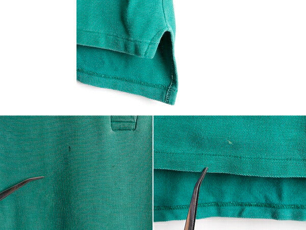 80s ビンテージ ■ LLBEAN 鹿の子 半袖 ポロシャツ ( L レディース 小さめ S M 程) 古着 80年代 エルエルビーン LLビーン 半袖シャツ 緑